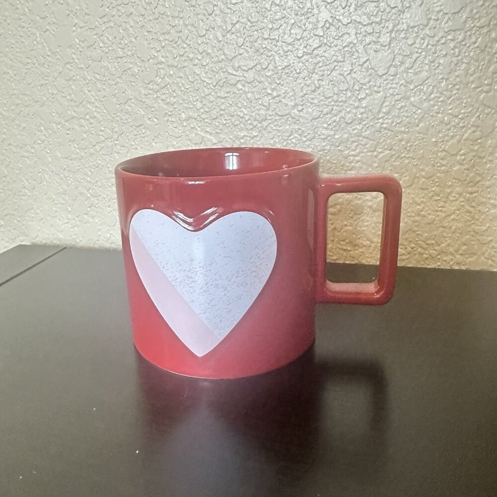 Starbucks Valentines Day Red Embossed Heart 16 Ounce Ceramic Coffee Mug